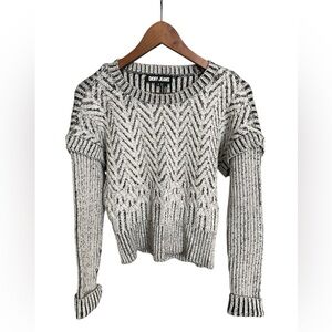 DKNY Monochrome Chevron Knit Sweater